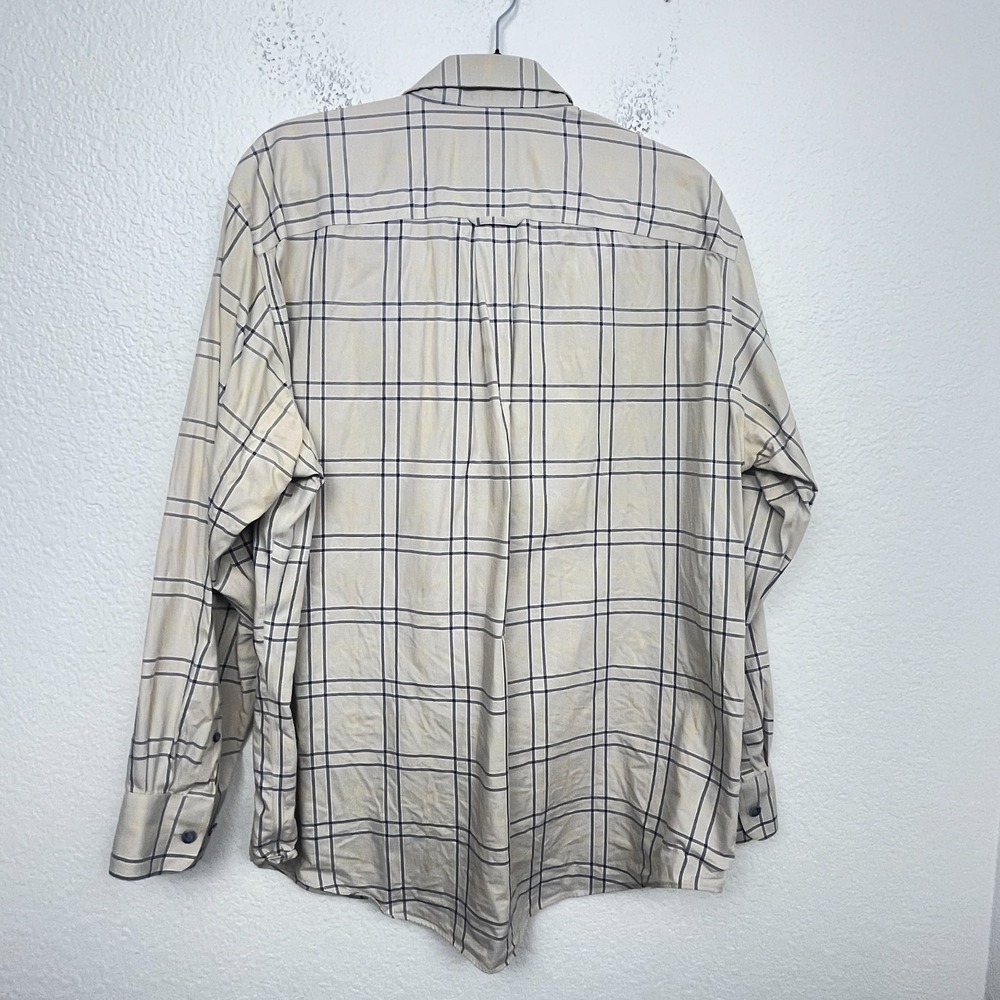 Cabela's Outfitters Series Shirt Mens Large Beige Grid Plaid Cotton Button Down‎ - Picture 9 of 13